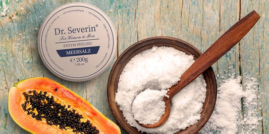 Gegen eingewachsene Haare und Hautunreinheiten mit Papain, dem Papaya-Enzym und Dr. Severin