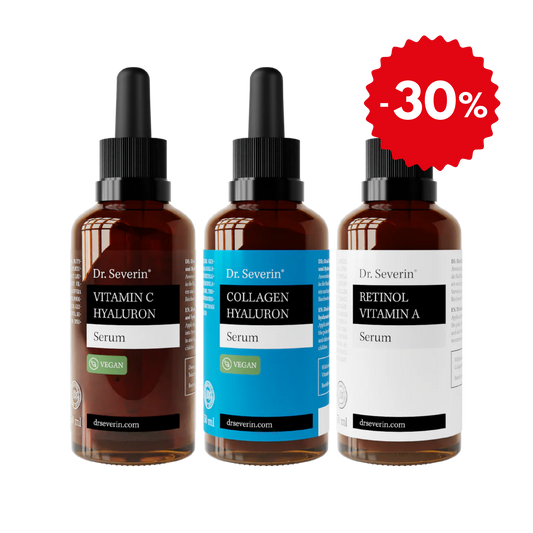 3 paquete de rutina de belleza con vitamina C, Hyaluron, collages y retinol | 3 × 50 ml