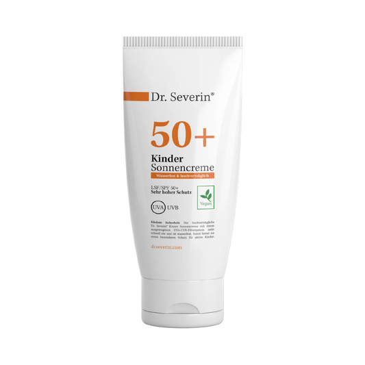 Sehr hoher Sonnenschutz, wasserfest, zieht schnell ein, Dr. Severin Kinder Sonnencreme 50+