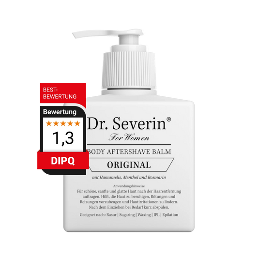 Wirksamer Hautschutz nach der Rasur an Achseln, Beinen, Intimbereich. Dr. Severin Original Body After Shave Balsam